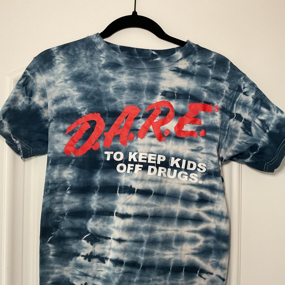 D.A.R.E. Women's Tie-Dye Tee - Blue and Red